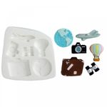 Molde de Silicone Itens Viagem Volta ao Mundo 6 Cav