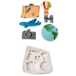 Molde de Silicone Itens Viagem Volta ao Mundo 6 Cav