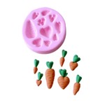 Molde de Silicone Mini Cenouras Decorar Páscoa