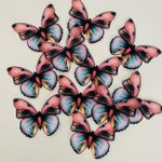 Kit Papel de Arroz Comestível Borboletas Vermelha Azul Rosa