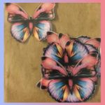 Kit Papel de Arroz Comestível Borboletas Vermelha Azul Rosa