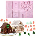 Forma de Silicone Casas de Natal 16 Cav