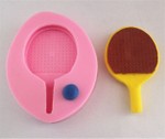 Molde de Silicone Esporte Tenis Raquete e Bola