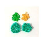 Kit Cortadores Flor Hibisco e Folha Costela de Adão 3cm