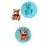 Molde de Silicone Urso Ursinho Com Laço Para Decorar