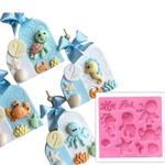 Molde de Silicone Animais e Itens do Fundo do Mar 10 Cav