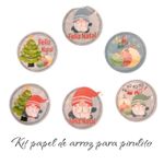 Kit Papel de Arroz Tema Natal 6 Modelos