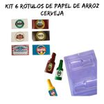 Kit 6 Rotulos de Papel de Arroz Cervejas