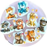 Kit Moldes de Silicone Animais do Bosque 8 Pçs