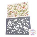Stencil Ramos Folhas Arabesco Para Decorar