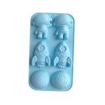 Forma de Silicone Astronauta Planeta e Foguete 6 Cav