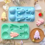 Forma de Silicone Astronauta Planeta e Foguete 6 Cav
