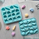 Forma de Silicone Conchas e Itens do Fundo do Mar 16 Cav