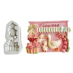 Molde de Silicone Casa de Passarinhos Com Rosas