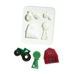 Molde de Silicone Fazendinha Trator Celeiro Moinho