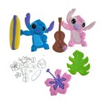 Kit Cortadores do Stitch - Violão Prancha Flor e Folha 6cm