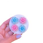 Molde de Silicone Flores Coloridas 4 Cav
