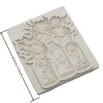 Molde de Silicone Garrafas Decoradas de Flores