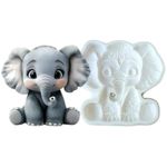 Molde de Silicone Elefante do Safari Baby Sentado