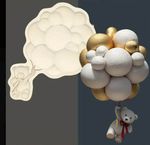 Molde de Silicone Urso Ursinho Com Balões