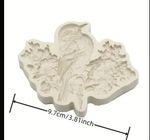 Molde de Silicone Passarinho Com Flores