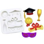 Molde de Silicone Itens de Formatura 5 Cav