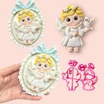 Cortador Anjo Com Pomba Grande 9cm