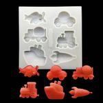 Molde de Silicone Trasportes Avião Foguete Carro Trem