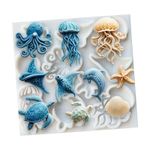 Molde de Silicone Animais do Fundo do Mar / Oceano 10 Cav