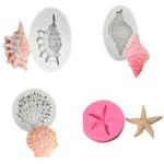 Kit Moldes de Silicone Conchas e Estrela Fundo do Mar 4 Un