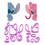 Kit Cortadores Stitch e Angel de Lado 5cm