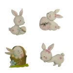 Kit Papel de Arroz Coelhos da Pascoa 4 Un