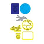 Kit Cortadores de Viagem - Passaporte Avião e Mapa Mundi 5cm