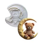 Molde de Silicone Urso Ursinho Na Lua Mod 4