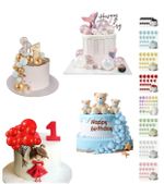 Kit Cake Topper / Topo de Bolo Bolas Perolas Escolha a Cor