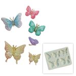 Molde de Silicone Borboletas 5 Cav