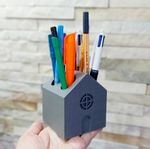 Molde de Silicone Vaso Formato de Casa Porta Lápis