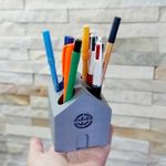 Molde de Silicone Vaso Formato de Casa Porta Lápis