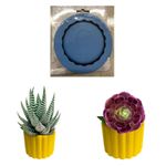 Molde de Silicone Vaso Listras para Decorar Casa