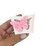 Molde de Silicone Borboleta Estampa de Flores