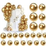 Kit Cake Topper / Topo de Bolo Bolas Perolas Douradas 8 Un