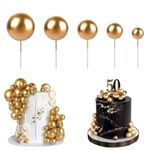 Kit Cake Topper / Topo de Bolo Bolas Perolas Douradas 8 Un