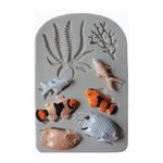 Molde de Silicone Fundo do Mar Peixes e Algas