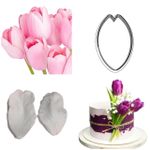 Kit Molde de Silicone Pétalas de Tulipa + Cortador 