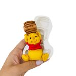 Molde de Silicone Urso Pooh Com Pote de Mel