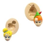 Molde de Silicone Rosto da Sininho Ou Peter Pan Escolha 1 Un