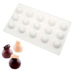 Forma de Silicone Importada 3D Meia Esfera Pequena 15 Cav