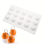 Forma de Silicone Importada 3D Meia Esfera Pequena 15 Cav