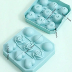 Forma de Silicone Importada Pop Cake Coração Bola Rosa 9 Cav