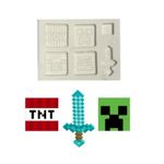Molde de Silicone Itens do Minecraft 6 Cav